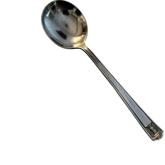 Holmes and Edwards Round Bowl Spoon Gumbo Century Silverplate 1923 IS 7 1/8 in - Picture 1 of 8